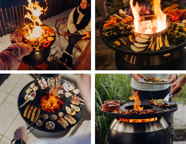 Moon 45 all black Plancha-Grillset niedrig