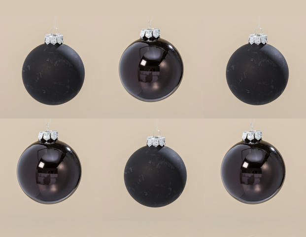 Weihnachtskugel D8cm schwarz