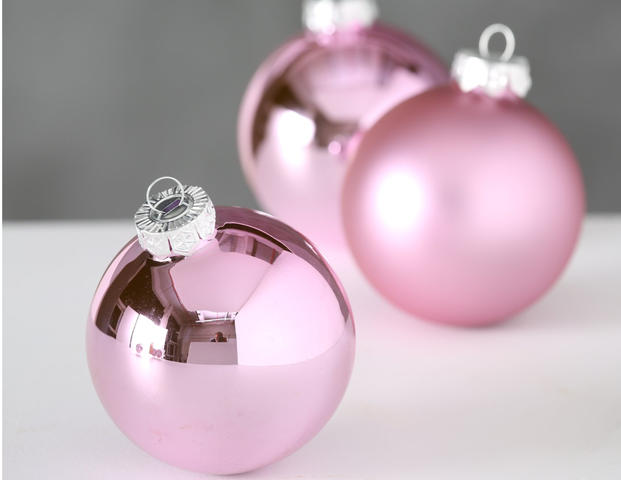 Weihnachtskugel D8cm rosa