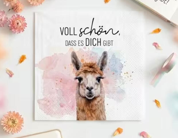 Servietten Lama