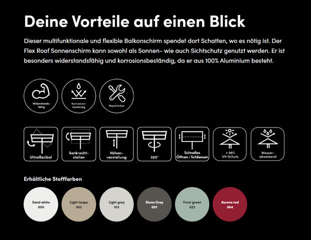 Sonnenschirm Flex-Roof 