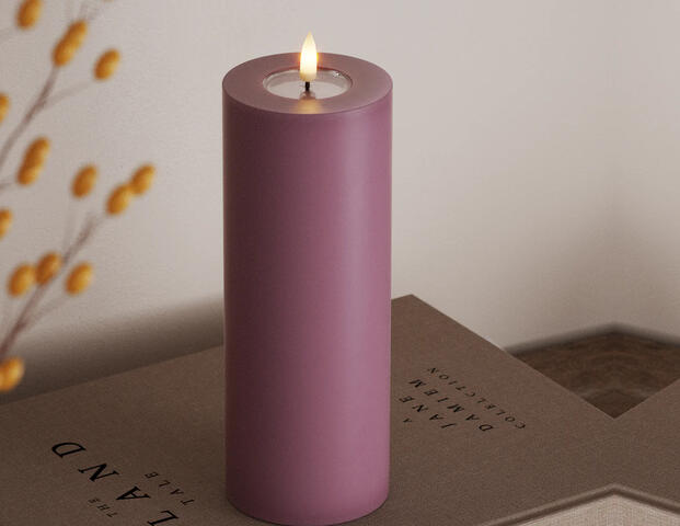 Stumpenkerze LED Light Purple 