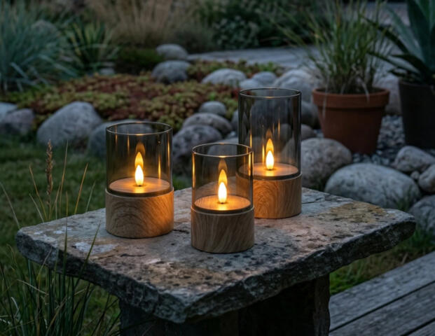 LED Candle im Glas