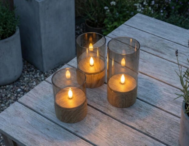 LED Candle im Glas