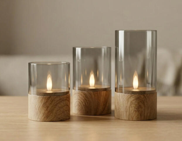 LED Candle im Glas