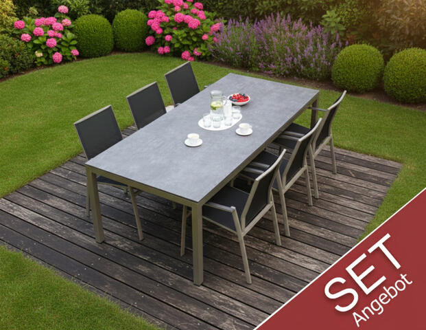 Set Gartentisch inkl. Stühle (Flex-Bluestone-Argentina)