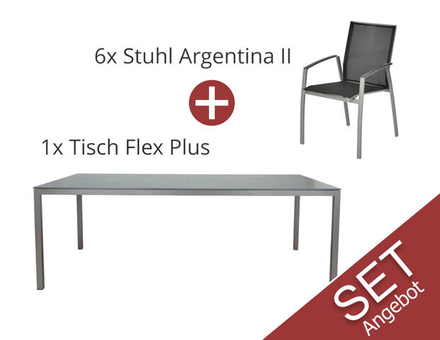 Set Gartentisch inkl. Stühle (Flex-Bluestone-Argentina)