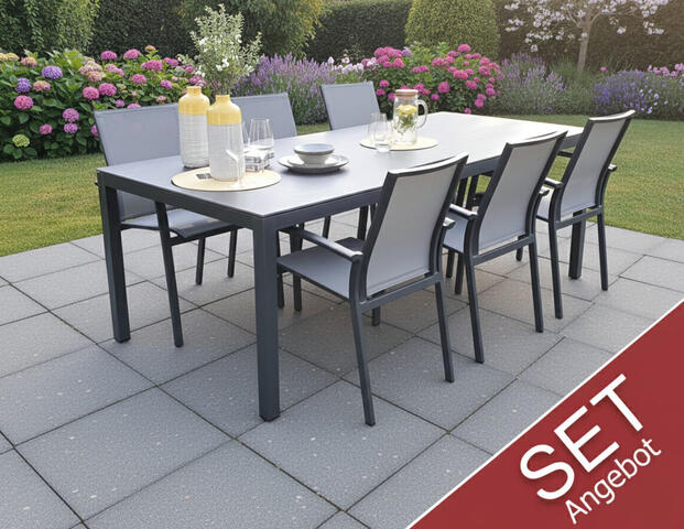 Set Gartentisch inkl. Stühle (Flex-Kreta-Limbo)