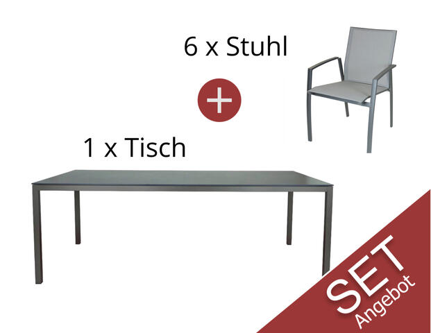 Set Gartentisch inkl. Stühle (Flex-Kreta-Limbo)