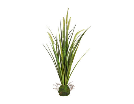 Kunstpflanze Miscanthus im Erdballen