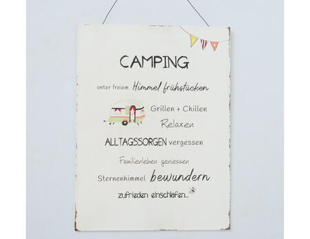 Schild Camping