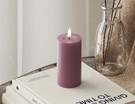 Stumpenkerze LED Light Purple