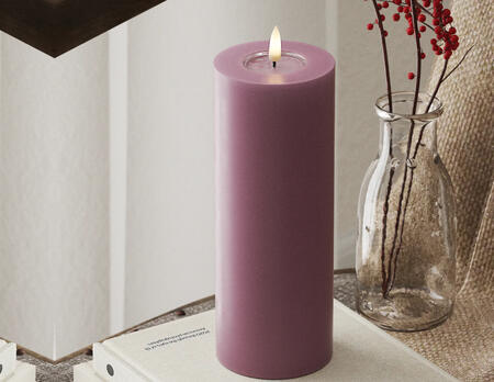 Stumpenkerze LED Light Purple 
