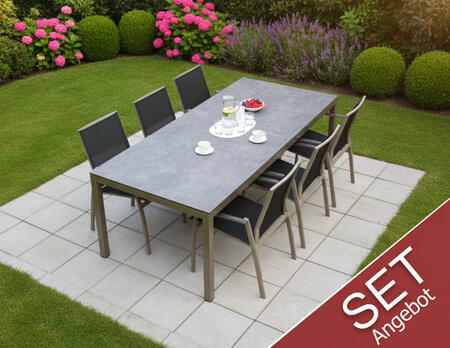 Set Gartentisch inkl. Stühle (Flex-Bluestone-Argentina)